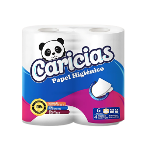Papel Caricias 400 Hojas 4 Rollos